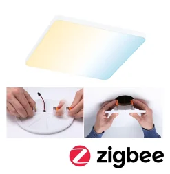 VariFit Panneau encastré LED Smart Home Zigbee 3.0 Veluna Edge IP44 carré 160x160mm 15,5W 1000lm Tunable White Blanc gradable