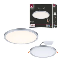 VariFit Panneau encastré LED 3-Step-Dim Areo IP44 rond 230mm 16W 1400lm 3000K Chrome gradable