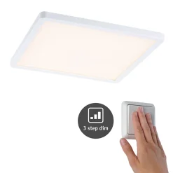 VariFit Panneau encastré LED 3-Step-Dim Areo IP44 carré 230x230mm 16W 1400lm 3000K Blanc gradable