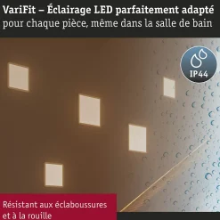 VariFit Panneau encastré LED 3-Step-Dim Areo IP44 carré 175x175mm 13W 1200lm 3000K Blanc gradable