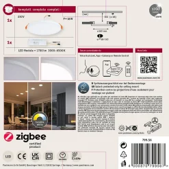 VariFit Panneau encastré LED Smart Home Zigbee 3.0 Veluna Edge IP44 rond 160mm 15,5W 1000lm Tunable White Blanc gradable
