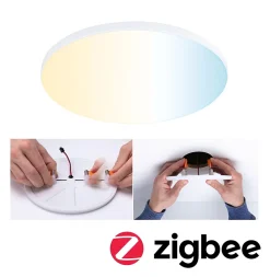 VariFit Panneau encastré LED Smart Home Zigbee 3.0 Veluna Edge IP44 rond 160mm 15,5W 1000lm Tunable White Blanc gradable