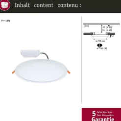 VariFit Panneau encastré LED Dim to Warm Areo IP44 rond 230mm 16W 1400lm 3 Step Dim to warm Blanc dépoli gradable