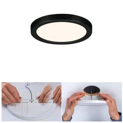 VariFit Panneau encastré LED Areo IP44 rond 118mm 6,5W 550lm 3000K Noir