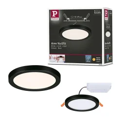VariFit Panneau encastré LED Areo IP44 rond 118mm 6,5W 550lm 3000K Noir