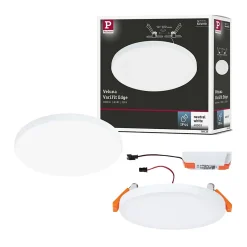 VariFit Panneau encastré LED Veluna Edge IP44 rond 120mm 8,5W 650lm 4000K Blanc
