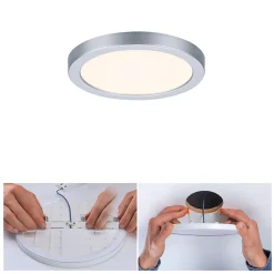 VariFit Panneau encastré LED Areo IP44 rond 118mm 6,5W 550lm 3000K Chrome mat