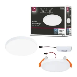 VariFit Panneau encastré LED Veluna Edge IP44 rond 90mm 6W 500lm 4000K Blanc