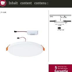 VariFit Panneau encastré LED Veluna Edge IP44 rond 160mm 12W 1100lm 3000K Blanc gradable