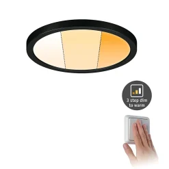 VariFit Panneau encastré LED Dim to Warm Areo IP44 rond 175mm 13W 1200lm 3 Step Dim to warm Noir gradable