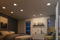 VariFit Panneau encastré LED Dim to Warm Areo IP44 rond 175mm 13W 1200lm 3 Step Dim to warm Noir gradable