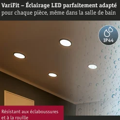 VariFit Panneau encastré LED Dim to Warm Areo IP44 rond 175mm 13W 1200lm 3 Step Dim to warm Noir gradable
