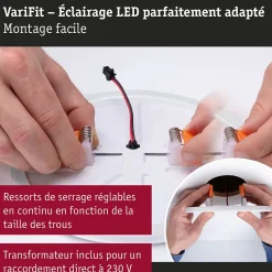 VariFit Panneau encastré LED 3-Step-Dim Areo IP44 rond 175mm 13W 1200lm 3000K Blanc gradable
