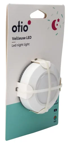 Veilleuse à piles LED intégrée variation de couleurs IP20 0,34W ⌀7xP.2cm Otio