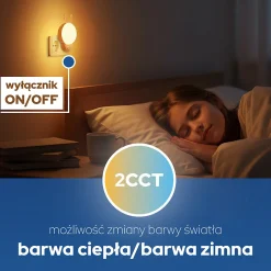 Veilleuse à prise Panda 1W, 30 lm, IP20, 2CCT, ANDY-couleur aléatoire : rose / bleu / vert / rouge