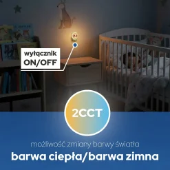 Veilleuse à prise Panda 1W, 30 lm, IP20, 2CCT, ANDY -couleur aléatoire : rose / bleu / vert / rouge