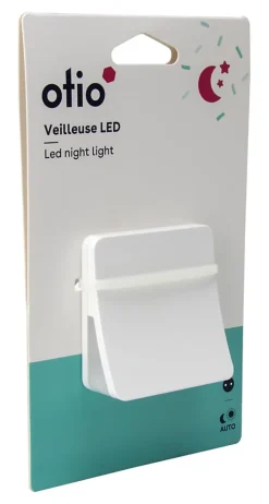 Veilleuse crépusculaire LED intégrée blanc neutre IP20 0,28W l.6xH.6xP.2,8cm Otio