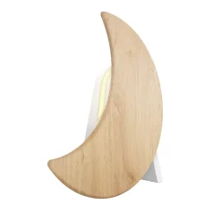 Veilleuse enceinte bluetooth lune en bois blanc chaud 15W BigBen Connected