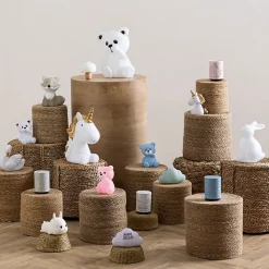 Veilleuse enfant LED Push - métal - H11 cm - Rose cheval- Atmosphera