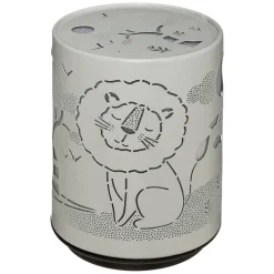 Veilleuse enfant LED Push - métal - H11 cm - Gris lion- Atmosphera