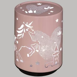 Veilleuse enfant LED Push - métal - H11 cm - Gris lion- Atmosphera