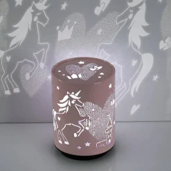 Veilleuse enfant LED Push - métal - H11 cm - Blanc lune- Atmosphera