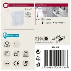 Veilleuse Esby avec capteur crépusculaire carré 3000K 0,7lm