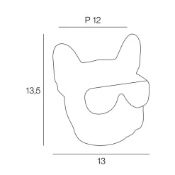 Veilleuse LED Bulldog 1W IP20 l.12 x H.13,5 cm RGB tactile USB Corep blanc