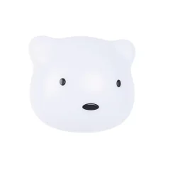 Veilleuse LED Ourson 1,5W IP20 l. 4 x H.8,5 cm blanc froid à blanc chaud tactile USB Corep blan