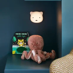 Veilleuse LED Ourson 1,5W IP20 l. 4 x H.8,5 cm blanc froid à blanc chaud tactile USB Corep blan