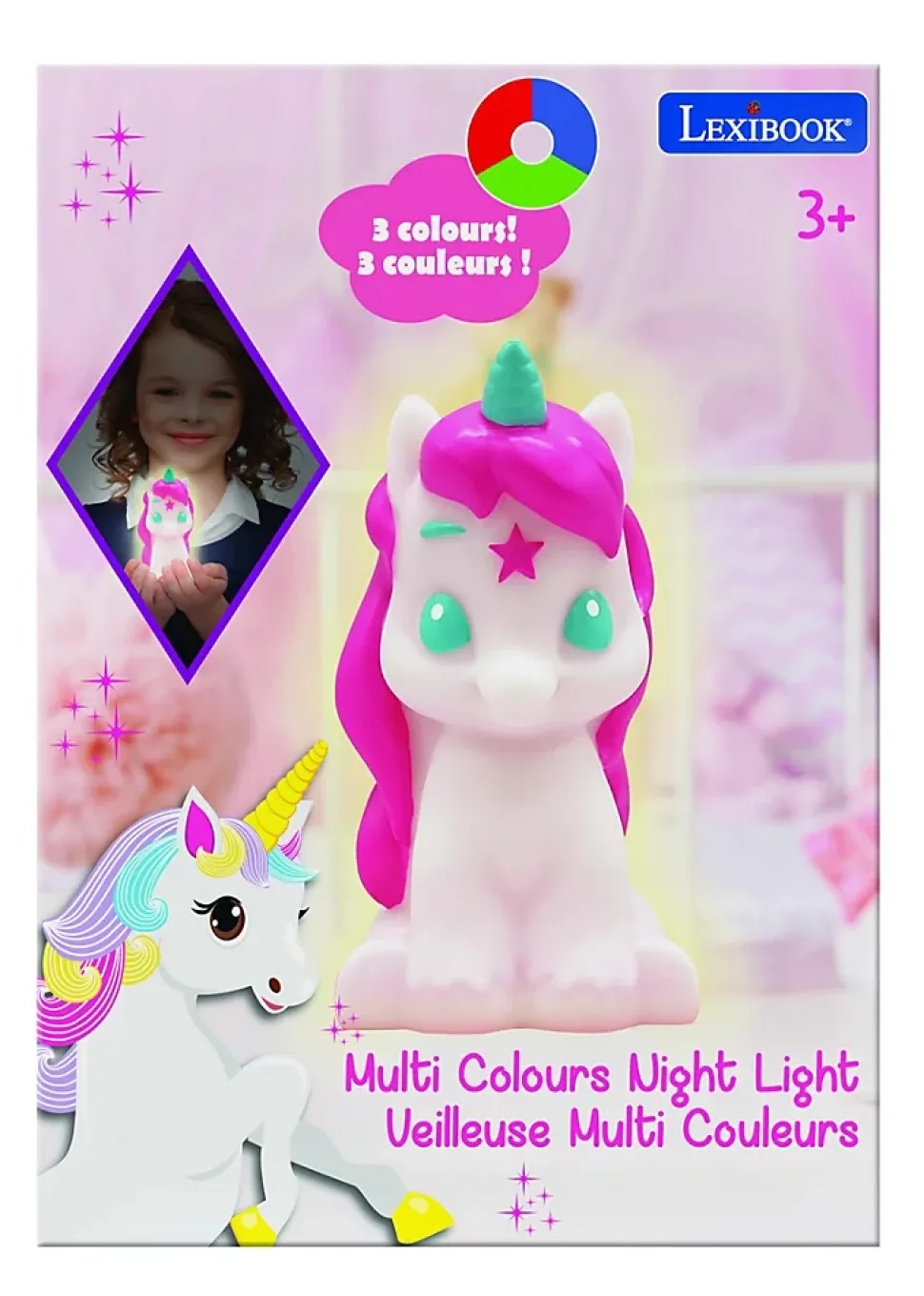 Veilleuse Licorne en 3D avec variation de couleurs