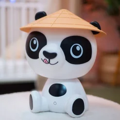 Veilleuse Panda LED, intensité variable, 2 accesoires inclus (couronne / chapeau), USB rechargeable, RVB / Blanc chaud