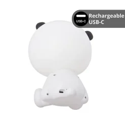 Veilleuse Panda LED, intensité variable, 2 accesoires inclus (couronne / chapeau), USB rechargeable, RVB / Blanc chaud