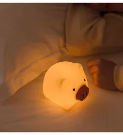 Veilleuse Piggy pour enfant tactile en silicone LED