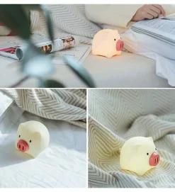 Veilleuse Piggy pour enfant tactile en silicone LED