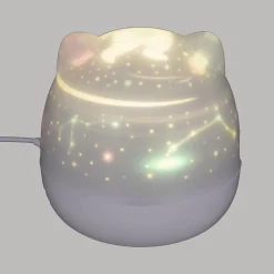 Veilleuse rotative chat - Blanc