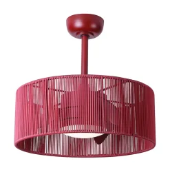 Ventilador de teto com luz LED bordô