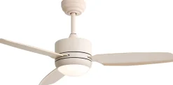Ventilateur de plafond 46" avec éclairage LED 18 W, 3 tons, 3 pales en ABS, 6 vitesses, blanc ,116,8 x 116,8 x 54 cm