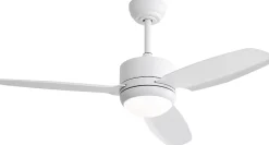 Ventilateur de plafond 46" avec éclairage LED 18 W, télécommande, blanc, 116,8 x 116,8 x 54 cm