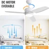 Ventilateur de plafond 46" avec lumière LED, télécommande 6 vitesses, 3 pales ABS