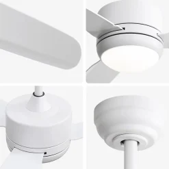 Ventilateur de plafond 46" avec lumière LED, télécommande 6 vitesses, 3 pales ABS