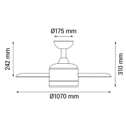 Ventilateur de plafond à deux pales et lumière