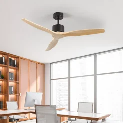 Ventilateur de Plafond 3 Pales Noir 55W 6 Vitesses Nebraska Dayron