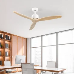 Ventilateur de Plafond 3 Pales Blanc 55W 6 Vitesses Nebraska Thinia Home