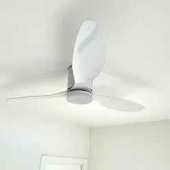 VENTILATEUR DE PLAFOND A PALES BLANC SAMARAT AVEC LED ET THERMOSTAT GARANTIE A VIE