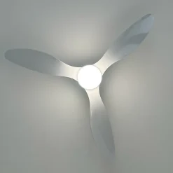 VENTILATEUR DE PLAFOND A PALES BLANC SAMARAT AVEC LED ET THERMOSTAT GARANTIE A VIE