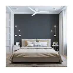 VENTILATEUR DE PLAFOND A PALES BLANC SAMARAT AVEC LED GARANTIE A VIE