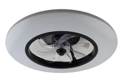Ventilateur de plafond avec éclairage GoodHome Hewish coloris noir et blanc pour pièce de 15 m² Ø.58 cm