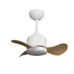 Ventilateur de plafond avec lumière haut-parleur Bluetooth blanc