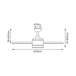 Ventilateur de plafond avec lumière à deux pales